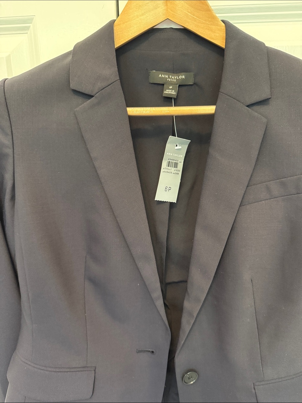 Ann Taylor Petite Dark Navy Single-Button Blazer NWT